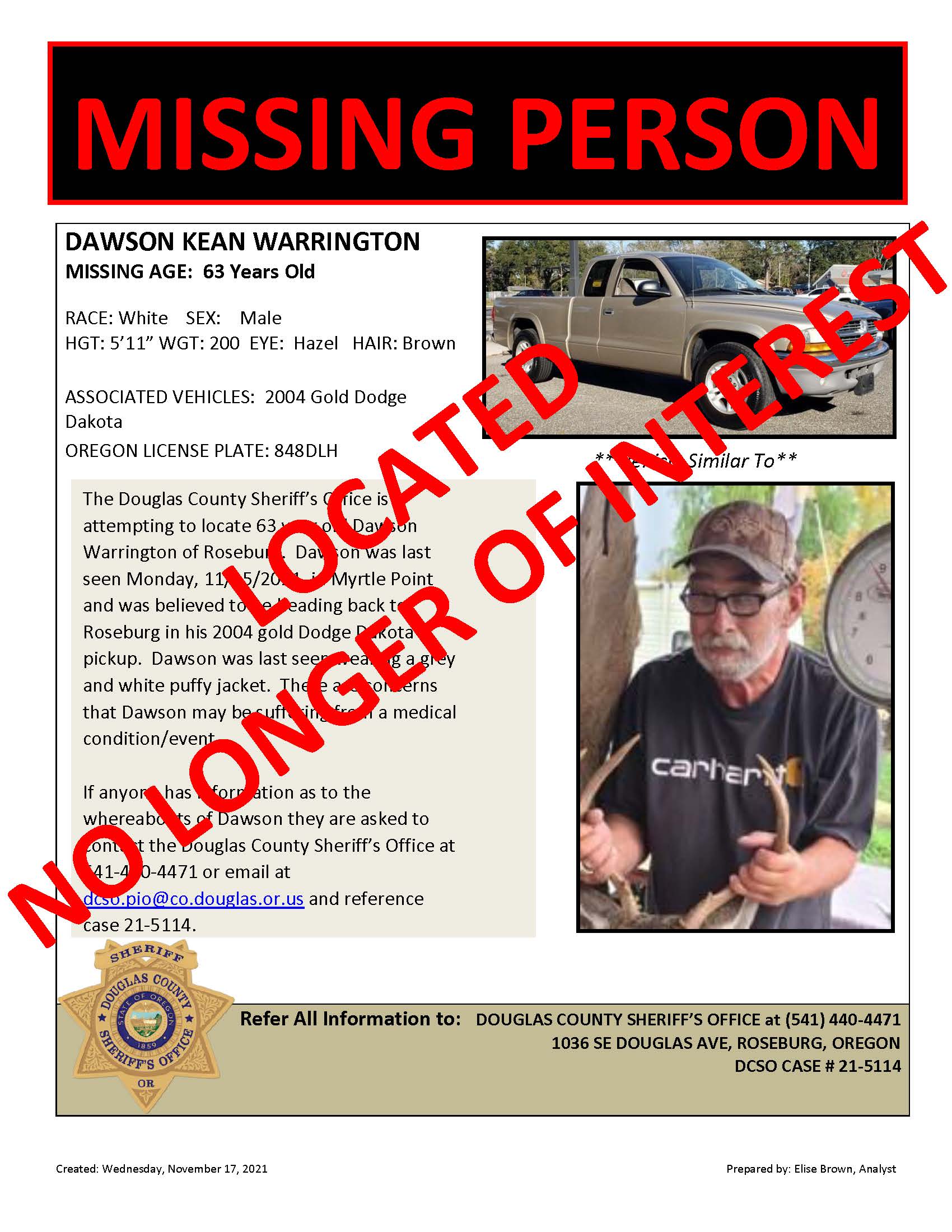 You are currently viewing Missing Myrtle Point Man Found Safe